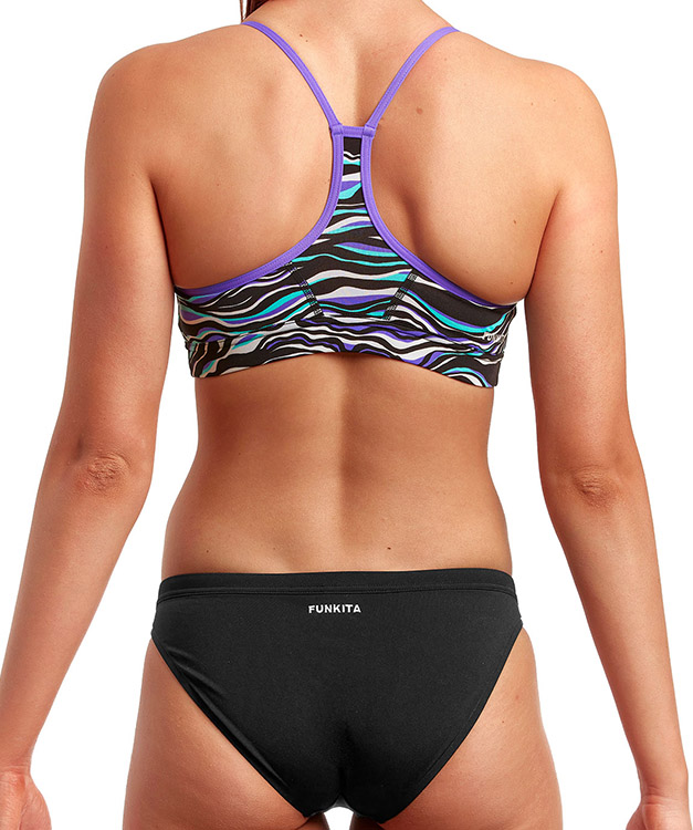 Roos Bliksem ontspannen Funkita- Oil Slick Crop Top sport bikini voor training en wedstrijd